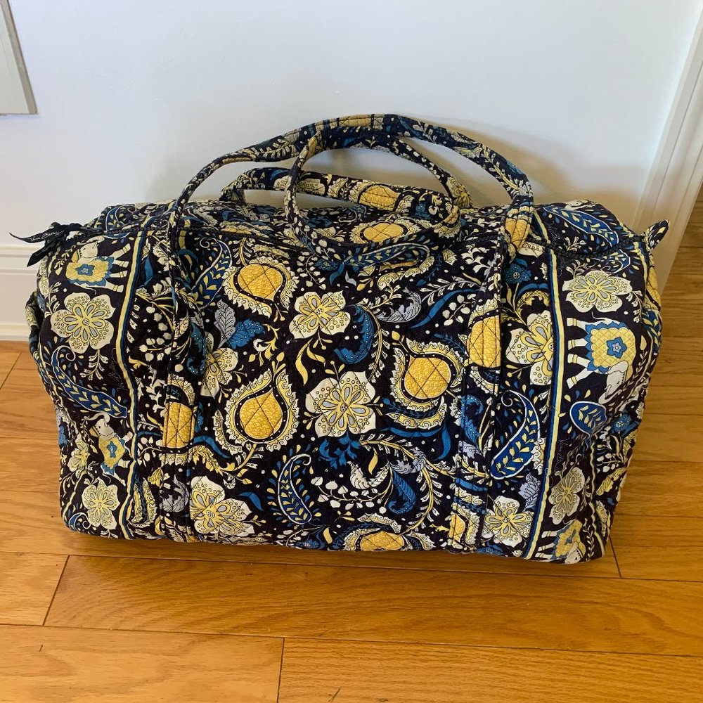 Vera Bradley Large Travel Duffel Bag - Blue & Yellow